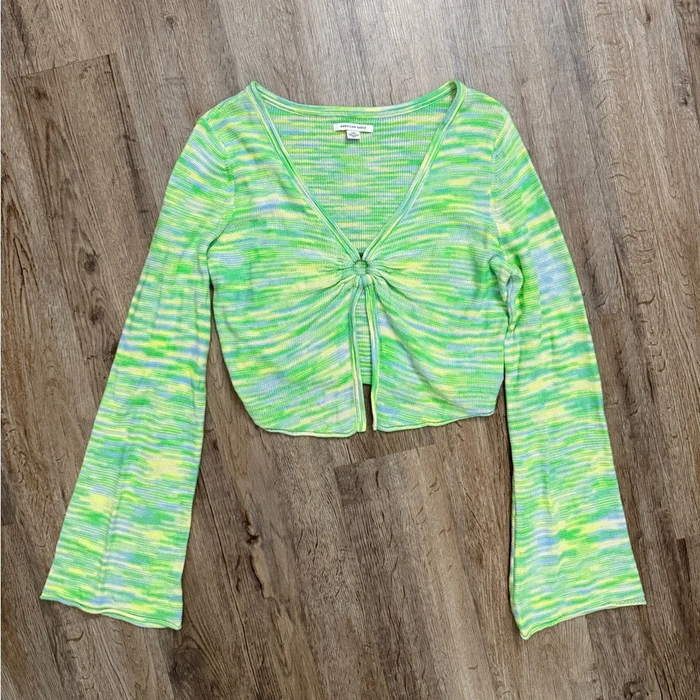 American Eagle • Y2K Cropped Bell Sleeve Sweater - Picture 9 of 12